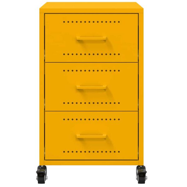 vidaXL Κομοδίνο Μουσταρδί 36x39x59 εκ. από Χάλυβα