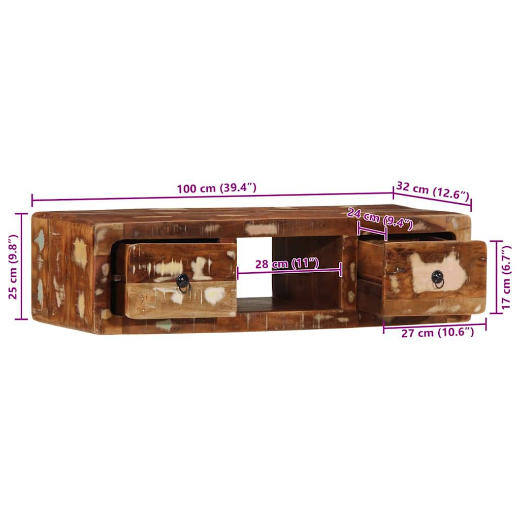 vidaXL Έπιπλο Τηλεόρασης 100x32x25 εκ. από Μασίφ Ανακυκλωμένο Ξύλο