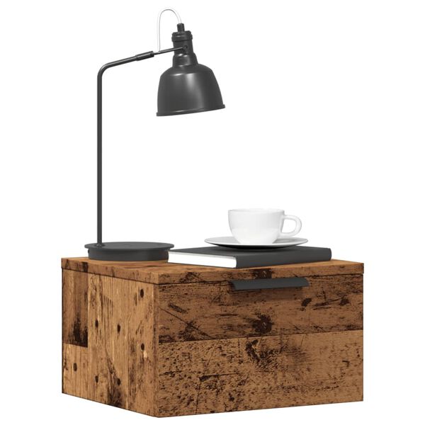 vidaXL Κομοδίνο Επιτοίχιο Παλιό Ξύλο 34 x 30 x 20 εκ.
