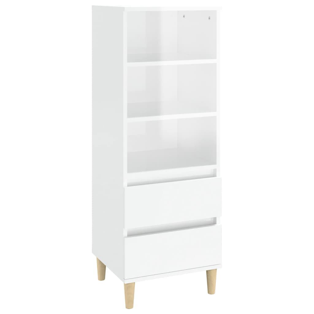 vidaXL Ντουλάπι Γυαλιστερό λευκό 40x36x110 εκ. από Επεξεργασμένο Ξύλο
