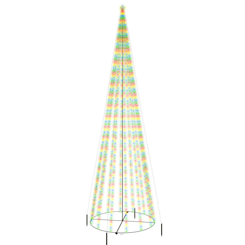 vidaXL Χριστουγεννιάτικο Δέντρο Κώνος 1134 LED Πολύχρωμο 230x800 εκ.