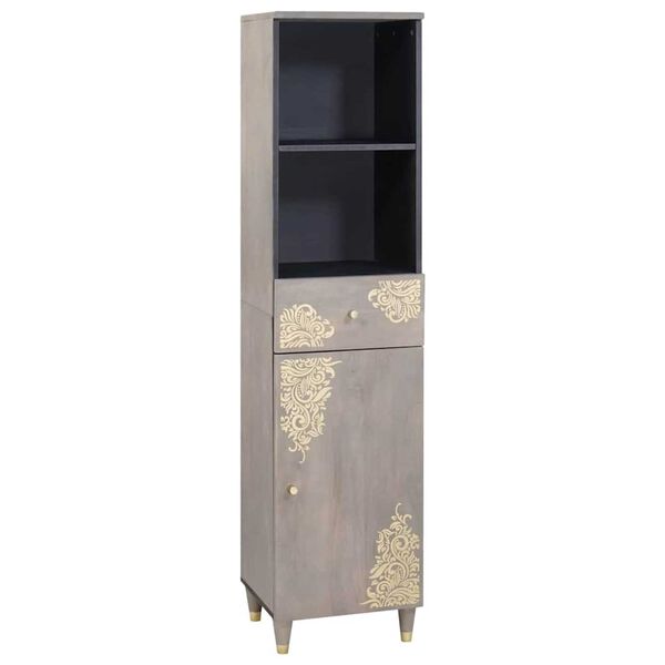 vidaXL Πλαϊνό γραφείο Γκρι 38 x 33.5 x 160 εκ Μασίφ ξύλο μάνγκο