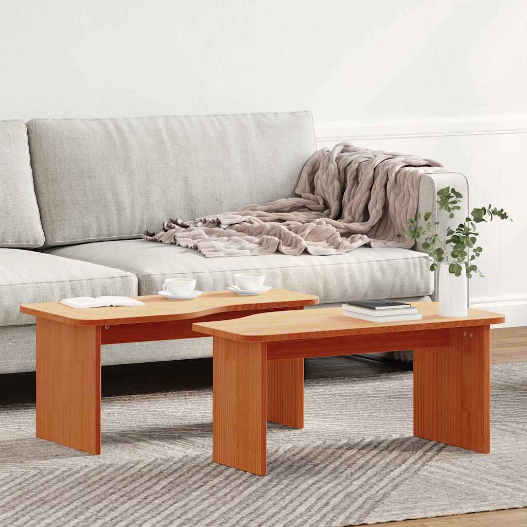 vidaXL Τραπεζάκι σαλονιού 2 pcs Καφέ κεριού 100 x 69 x 35.5 εκατοστά