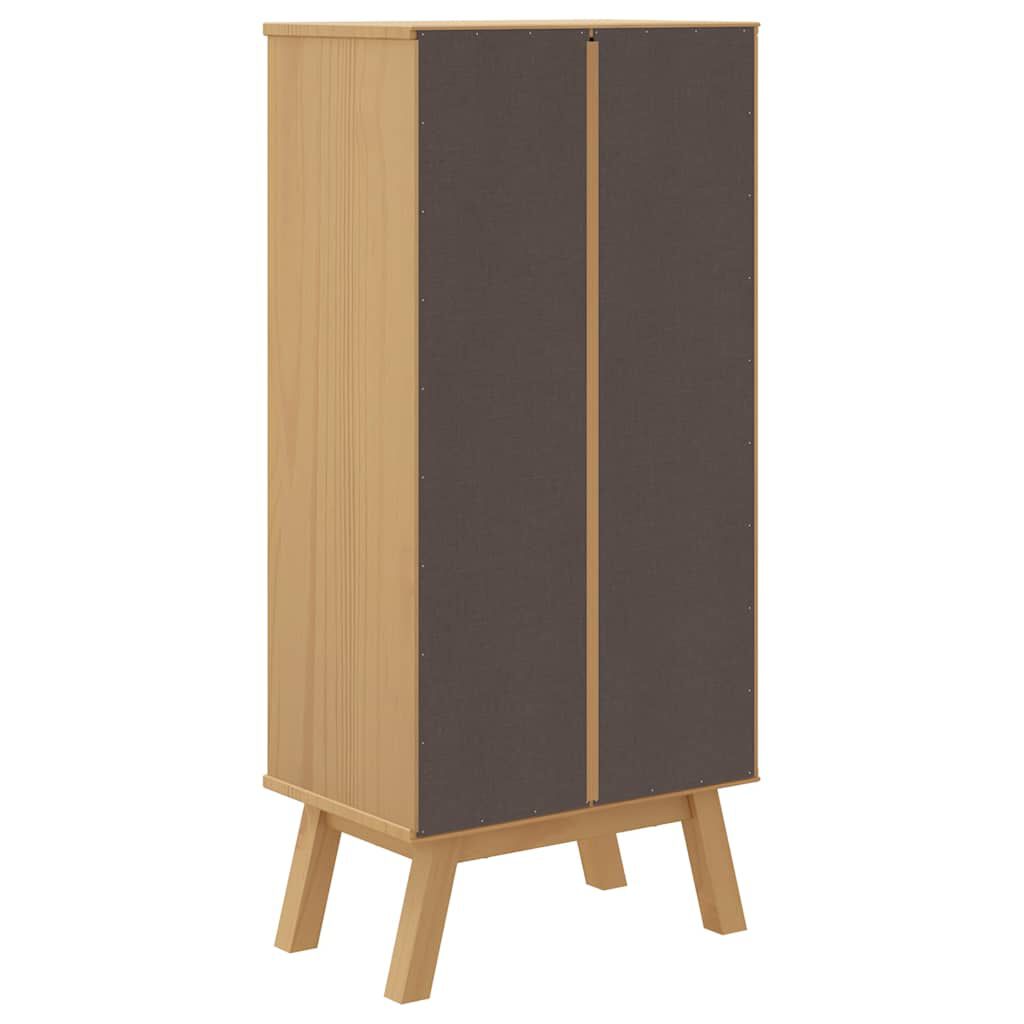 vidaXL Παπουτσοθήκη OLDEN Καφέ 55x35x120 εκ. από Μασίφ Ξύλο Πεύκου