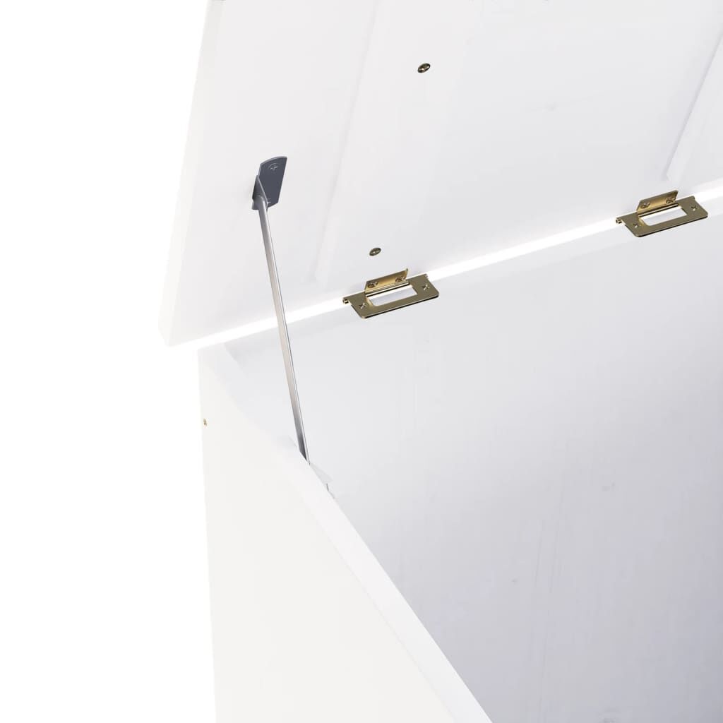 vidaXL Καλάθι Άπλυτων με Τροχούς RANA Λευκό 45x45x64εκ. Μασίφ Πεύκο