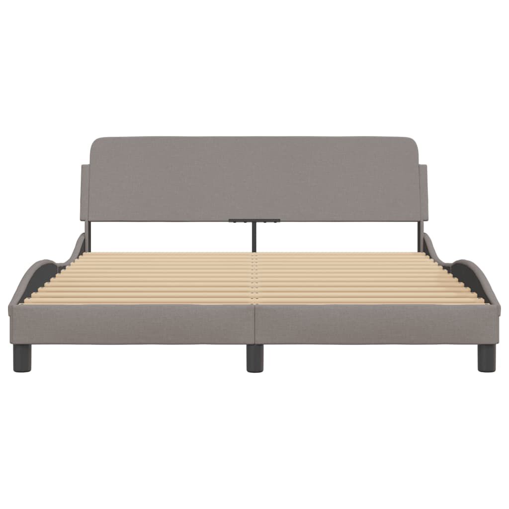 vidaXL Σκελετός Κρεβατιού Χωρίς Στρώμα Taupe 160x200 εκ. Υφασμάτινο