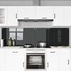 vidaXL Πίσω Πάνελ Κουζίνας 2 pcs Μαύρο 110 x 60 cm σκληρυμένο γυαλί