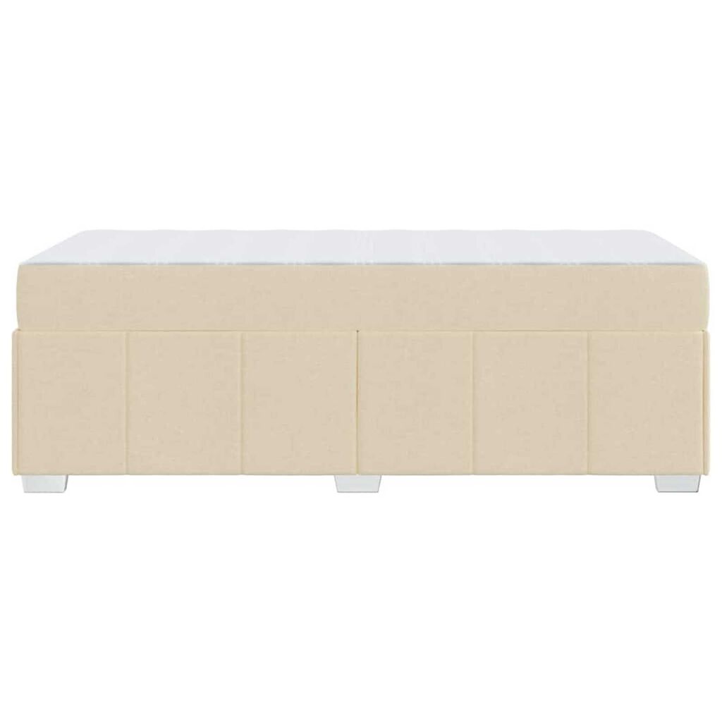 vidaXL Σκελετός Κρεβατιού με στρώμα Κρεμ 90 x 190 cm ύφασμα