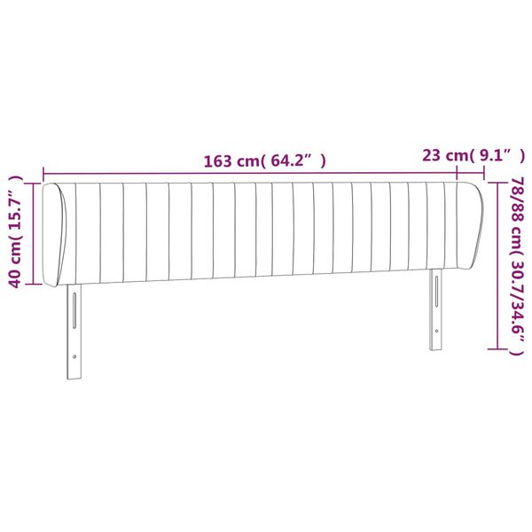 vidaXL Κεφαλάρι με Πτερύγια Σκούρο Καφέ 163x23x78/88 εκ. Υφασμάτινο