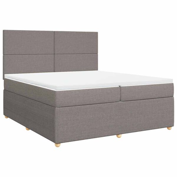 vidaXL &Kappa;&rho;&epsilon;&beta;ά&tau;&iota; Boxspring &mu;&epsilon; &Sigma;&tau;&rho;ώ&mu;&alpha; Taupe 200x200 &epsilon;&kappa;. &Upsilon;&phi;&alpha;&sigma;&mu;ά&tau;&iota;&nu;&omicron;