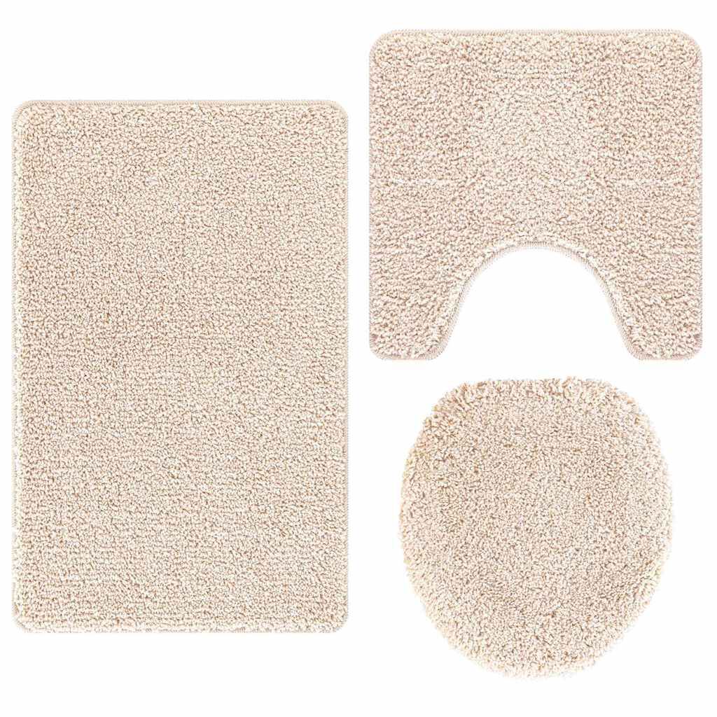 vidaXL Πατάκι μπάνιου 3 pcs Κρεμ 50 x 50 cm Πολυπροπυλένιο