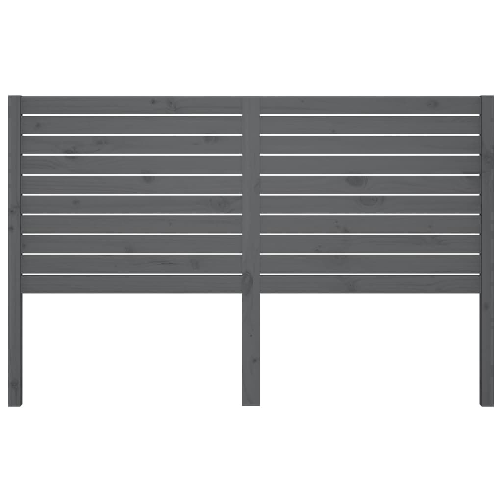 vidaXL Κεφαλάρι Κρεβατιού Γκρι 126 x 4 x 100 εκ. από Μασίφ Ξύλο Πεύκου