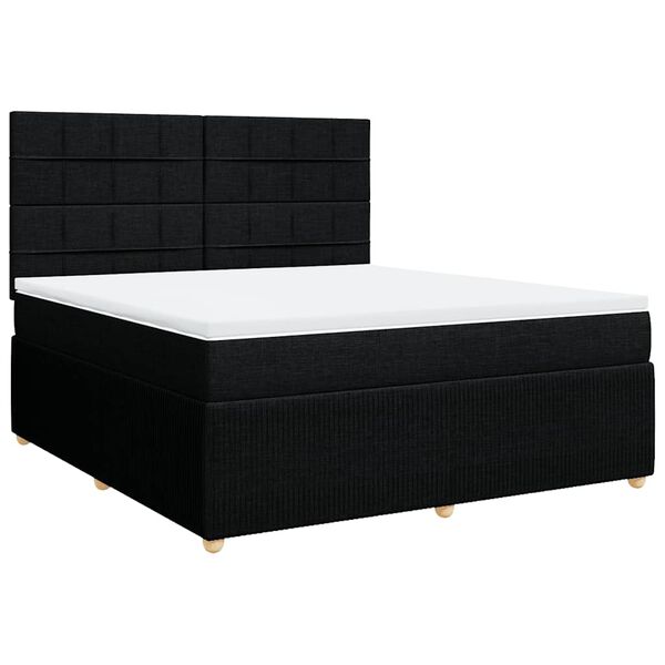 vidaXL &Kappa;&rho;&epsilon;&beta;ά&tau;&iota; Boxspring &mu;&epsilon; &Sigma;&tau;&rho;ώ&mu;&alpha; &Mu;&alpha;ύ&rho;&omicron; 180x200 &epsilon;&kappa;. &Upsilon;&phi;&alpha;&sigma;&mu;ά&tau;&iota;&nu;&omicron;