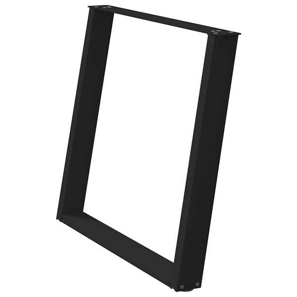 vidaXL Πόδια Τραπεζαρίας σε Σχήμα U 2 τεμ. Μαύρο 100x(72-73) εκ. Ατσάλι