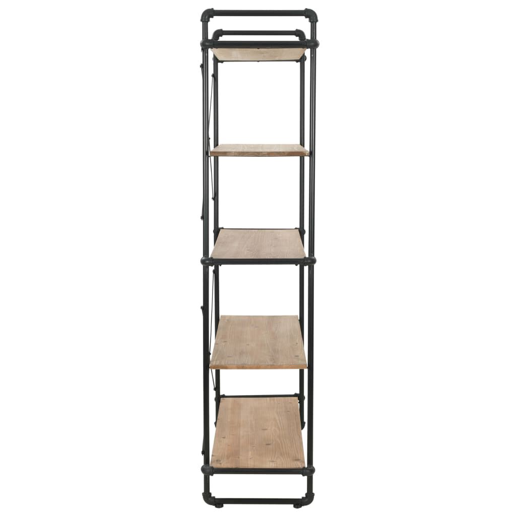 vidaXL Βιβλιοθήκη 120 x 42 x 180 εκ. από Μασίφ Ξύλο Ελάτης / Ατσάλι