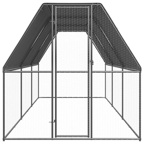 vidaXL Κοτέτσι - Κλουβί Εξωτ. Χώρου 2x6x2 μ. από Γαλβανισμένο Χάλυβα