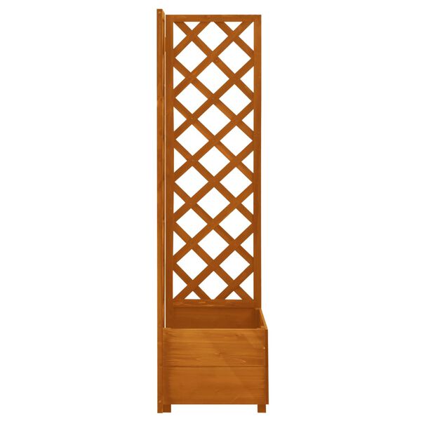 vidaXL Γλάστρα Γωνιακή με Καφασωτό Πορτοκαλί 40x40x150 εκ. Ξύλο Ελάτης