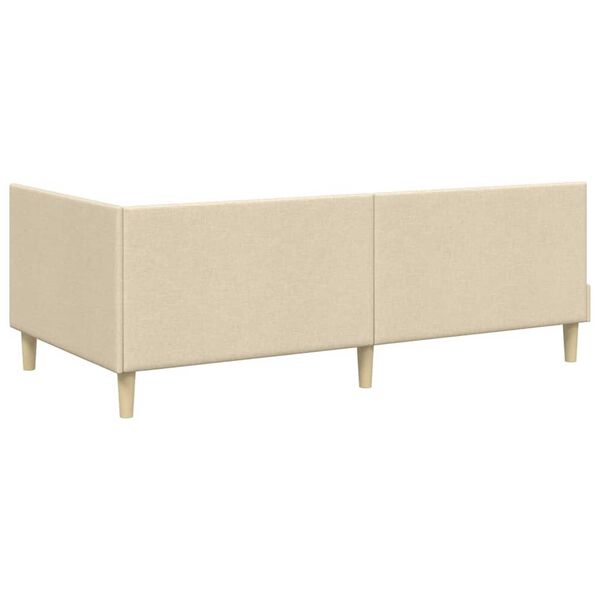vidaXL Κρεβάτι Γωνίας Άλλο Κρεμ 80 x 200 cm Ύφασμα και Έργο ξύλου