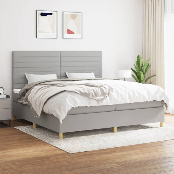 vidaXL &Kappa;&rho;&epsilon;&beta;ά&tau;&iota; Boxspring &mu;&epsilon; &Sigma;&tau;&rho;ώ&mu;&alpha; &Alpha;&nu;&omicron;&iota;&chi;&tau;ό &Gamma;&kappa;&rho;&iota; 200x200 &epsilon;&kappa;. &Upsilon;&phi;&alpha;&sigma;&mu;ά&tau;&iota;&nu;&omicron;