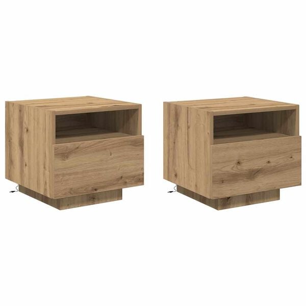 vidaXL &Kappa;&omicron;&mu;&omicron;&delta;ί&nu;&omicron; 2 pcs Artisan Oak 40 x 39 x 37 &epsilon;&kappa; &Epsilon;&pi;&epsilon;&xi;&epsilon;&rho;&gamma;&alpha;&sigma;&mu;έ&nu;&omicron; &xi;ύ&lambda;&omicron;