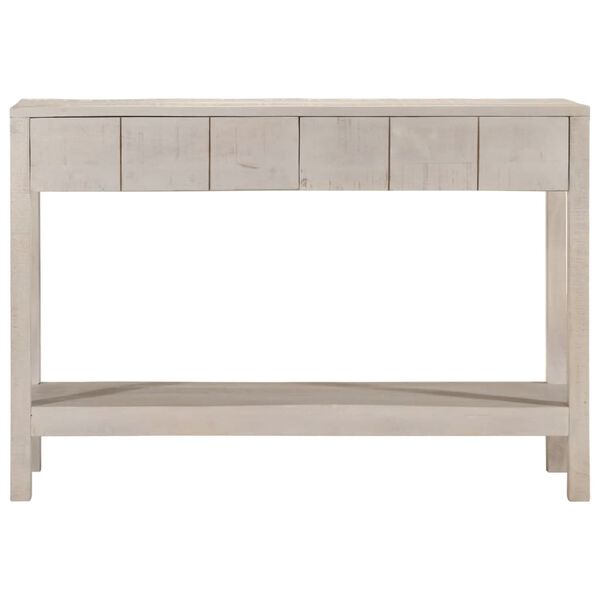 vidaXL Τραπέζι Κονσόλα Λευκό 110x35x75 εκ. Μασίφ Ξύλο Μάνγκο