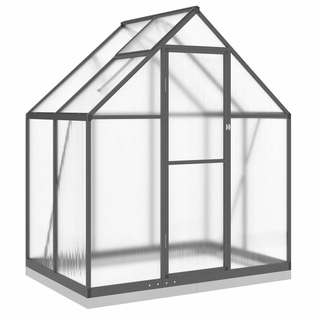 vidaXL Θερμοκήπιο με Πλαίσιο Βάσης Ανθρακί 169x114x202 εκ. Αλουμίνιο