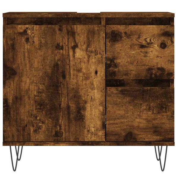 vidaXL Ντουλάπι Μπάνιου Καπνιστή Δρυς 65x33x60 εκ. Επεξεργασμένο Ξύλο