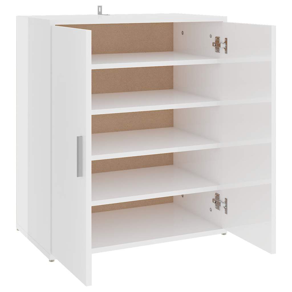 vidaXL Παπουτσοθήκη Γυαλιστερό Λευκό 60 x 35 x 70 εκ. από Επεξ. Ξύλο