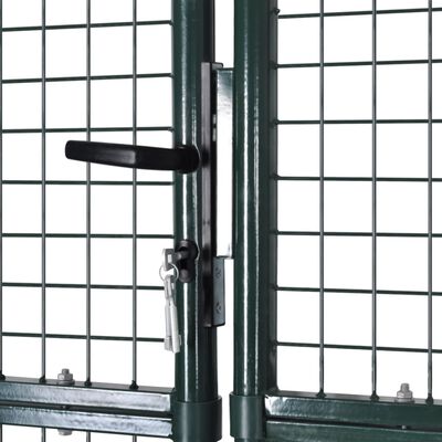 vidaXL Πύλη Φράχτη με Διπλή Πόρτα με Ηλεκτρ. Βαφή Πούδρας από Ατσάλι