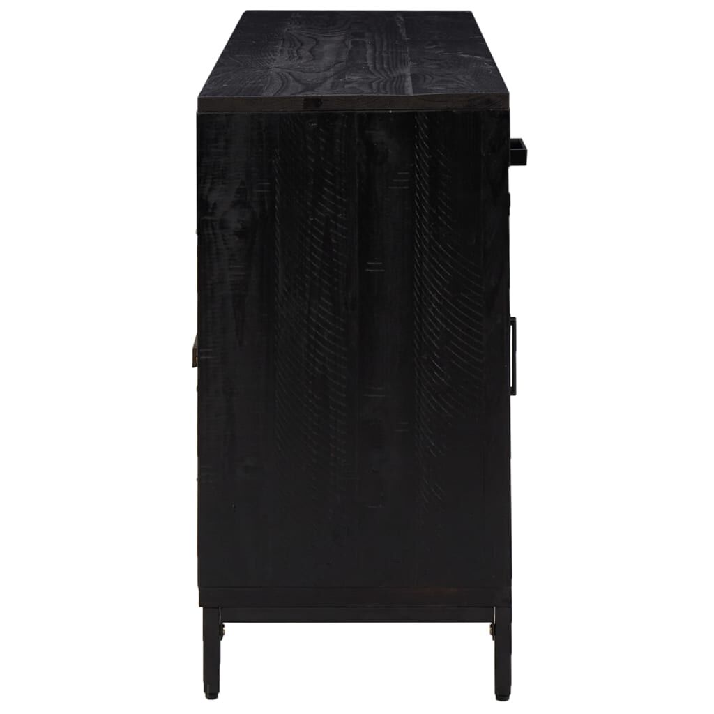 vidaXL Ντουλάπι Μαύρο 110 x 35 x 70 εκ. από Μασίφ Ξύλο Πεύκου