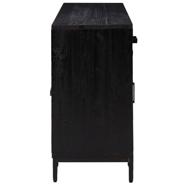 vidaXL Ντουλάπι Μαύρο 110 x 35 x 70 εκ. από Μασίφ Ξύλο Πεύκου