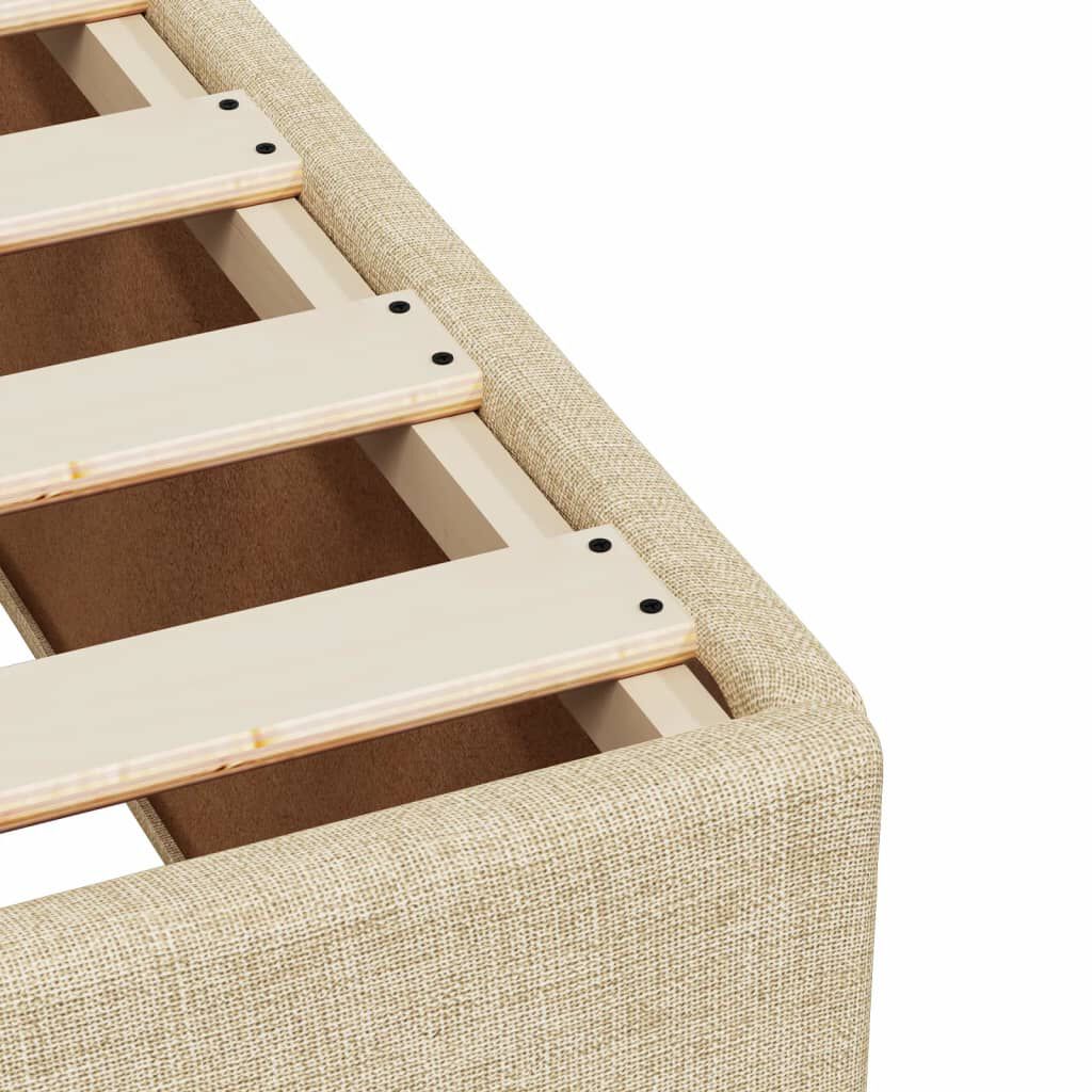 vidaXL Κρεβάτι Boxspring με Στρώμα Κρεμ 160x200 εκ. Υφασμάτινο