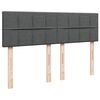 vidaXL Κρεβάτι Boxspring με Στρώμα Σκούρο Γκρι 140x200 εκ Υφασμάτινο