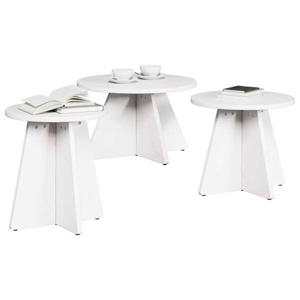 vidaXL Τραπεζάκι σαλονιού 3 pcs Λευκό 49 x 49 x 30 εκ.