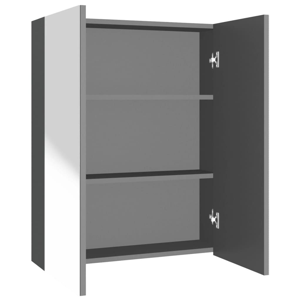 vidaXL Ντουλάπι Μπάνιου με Καθρέφτη Ανθρακί 60 x 15 x 75 εκ. από MDF