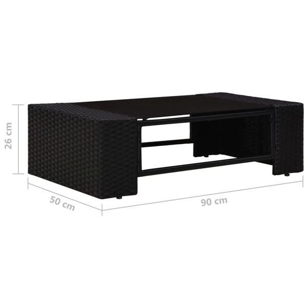 vidaXL Σαλόνι Κήπου 5 Τεμαχίων Μαύρο από Συνθετικό Ρατάν