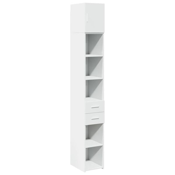 vidaXL Ντουλάπι Αποθήκευσης Στενό Λευκό 30x42,5x225 εκ. Επεξεργ. Ξύλο