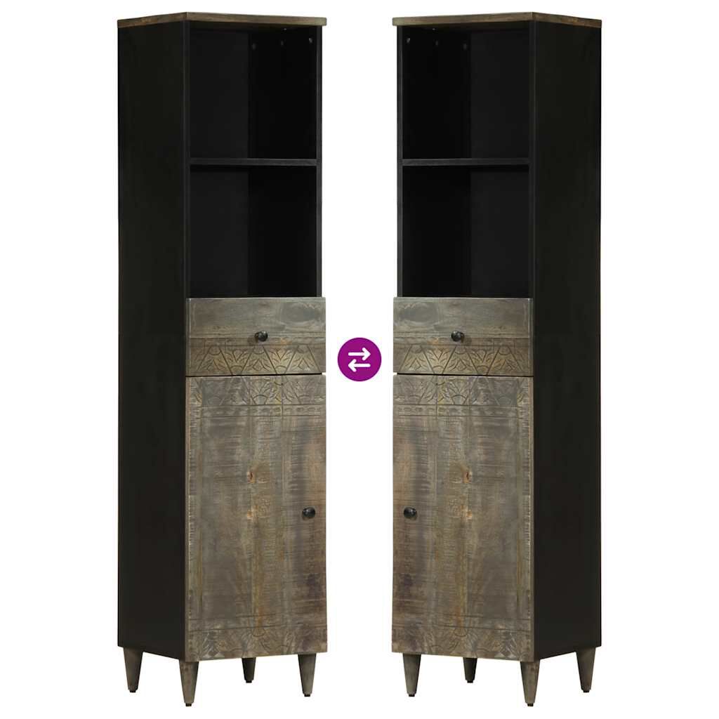 vidaXL Ντουλάπι Μπάνιου 38 x 33 x 160 εκ. από Μασίφ Ξύλο Μάνγκο