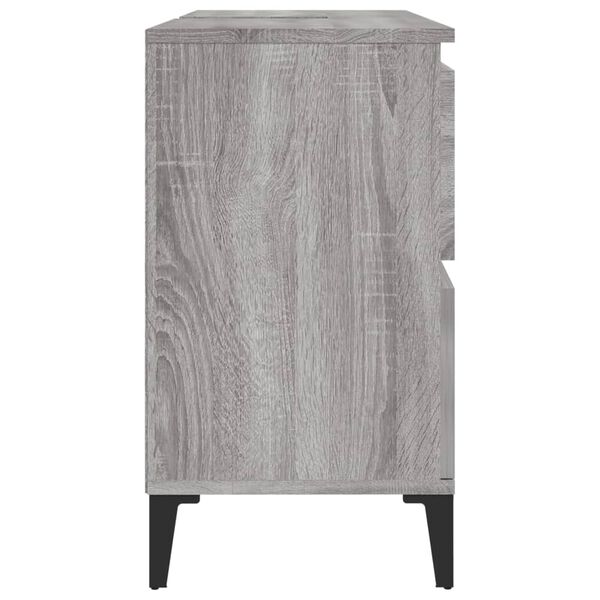 vidaXL Ντουλάπι Νιπτήρα Γκρι Sonoma 80 x 33 x 60εκ. Επεξεργασμένο Ξύλο
