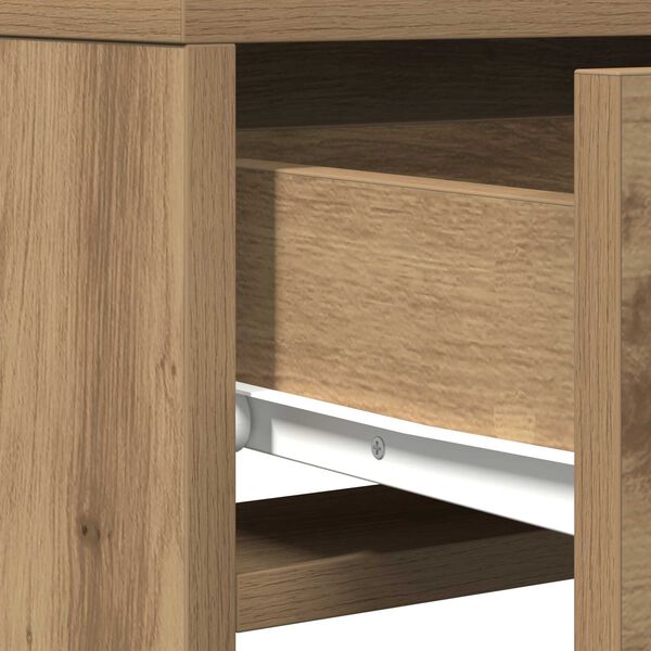 vidaXL Τραπέζι με LED Φώτα Δρυς Artisan 50x41x140 εκ.