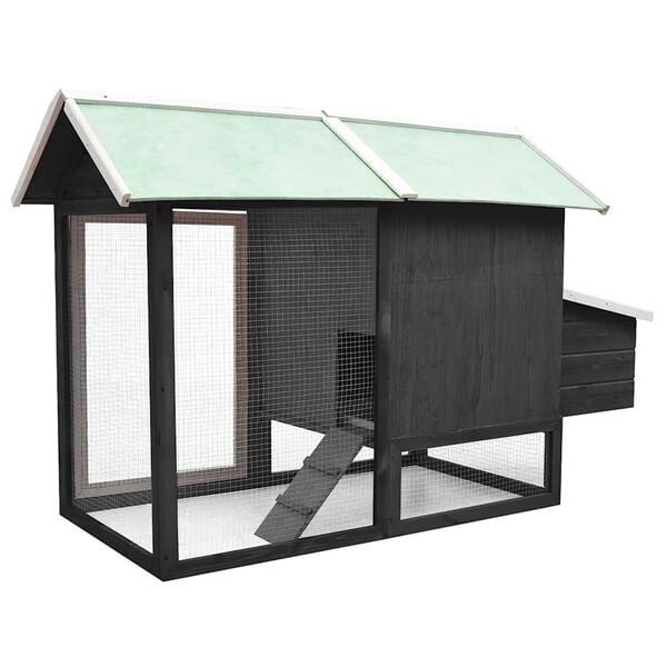 vidaXL Κοτέτσι Γκρι 170 x 81 x 110 εκ. από Μασίφ Ξύλο Πεύκου & Ελάτης