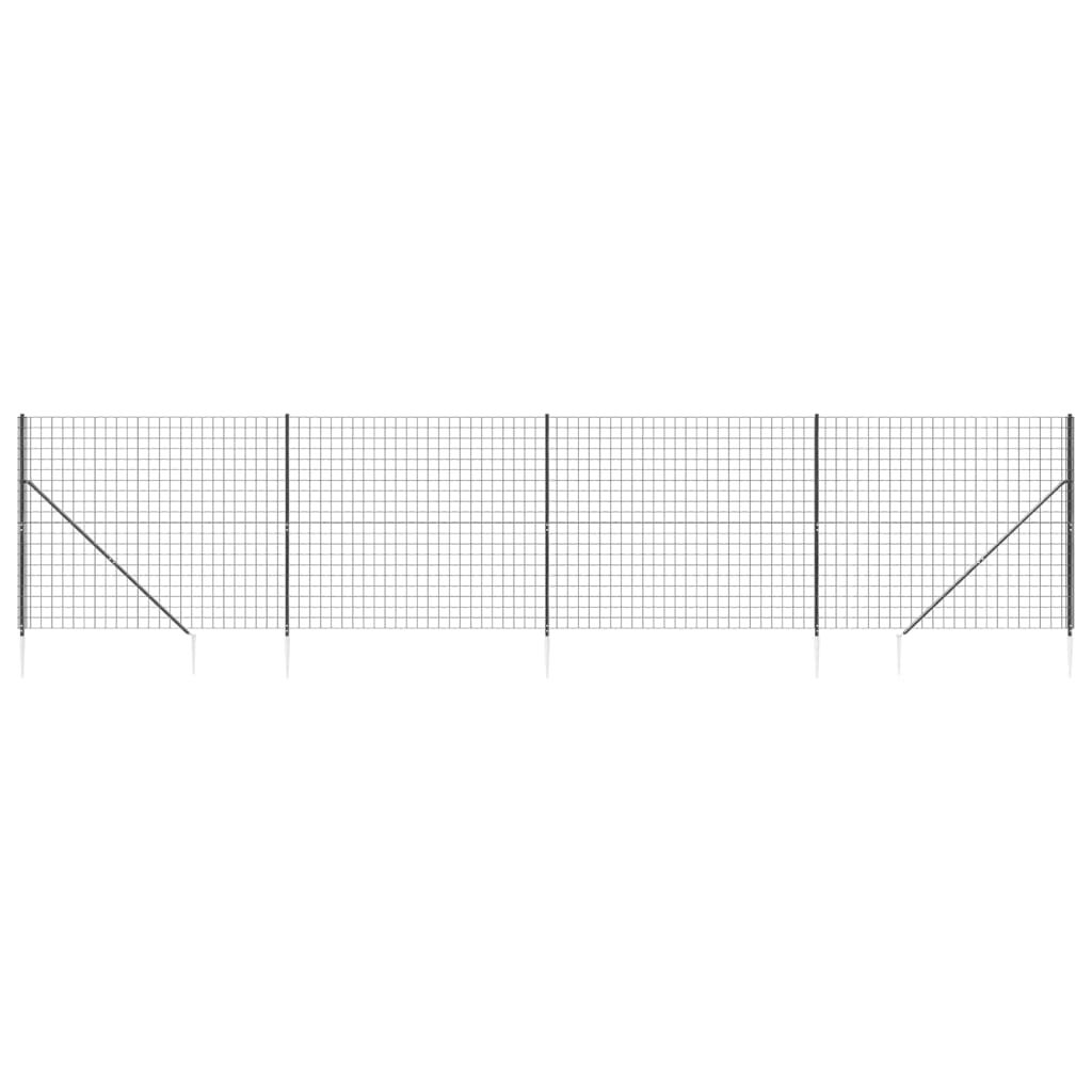 vidaXL Συρματόπλεγμα Περίφραξης Ανθρακί 1,4 x 10 μ. με Καρφωτές Βάσεις