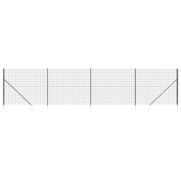 vidaXL Συρματόπλεγμα Περίφραξης Ανθρακί 1,4 x 10 μ. με Καρφωτές Βάσεις