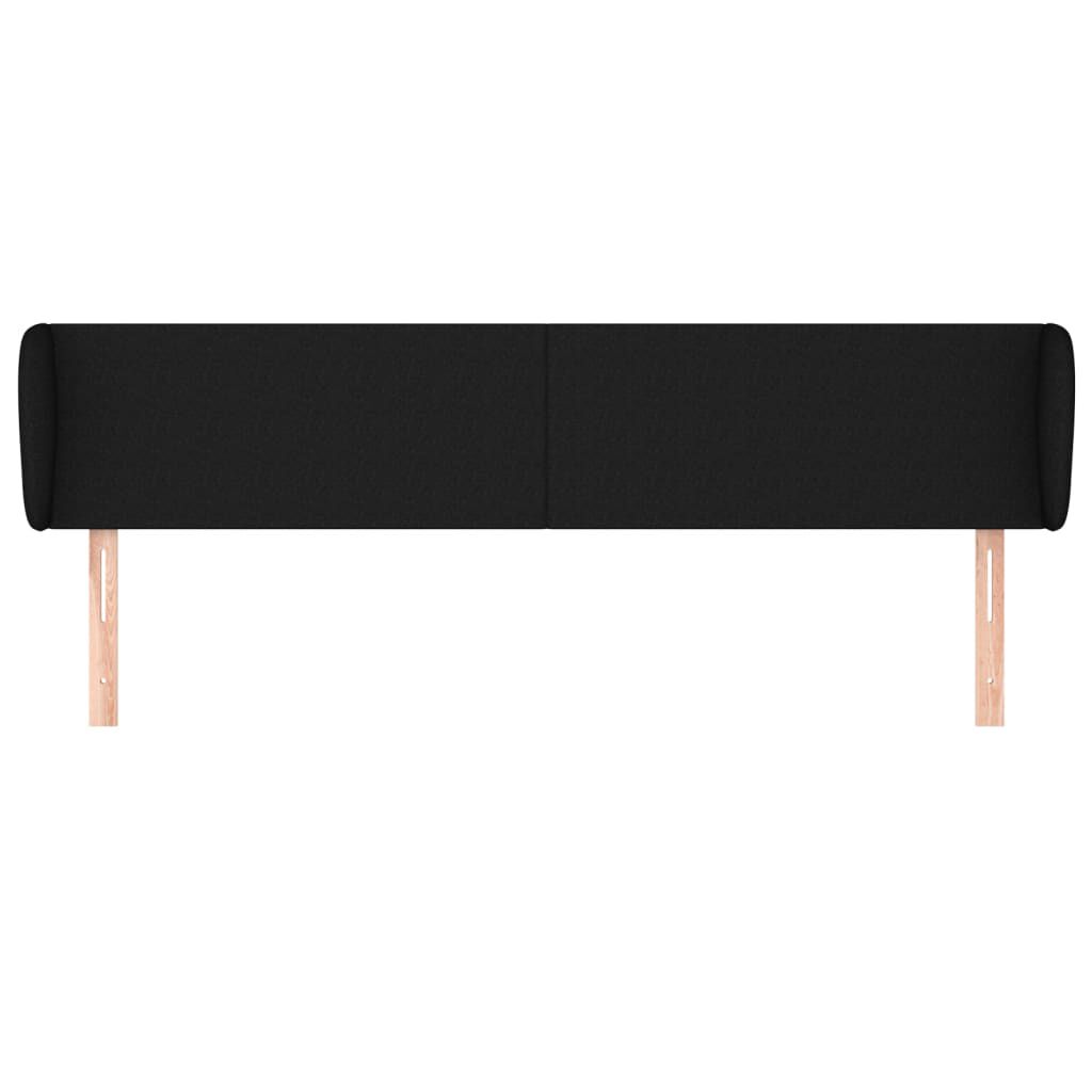 vidaXL Κεφαλάρι με Πτερύγια Μαύρο 203 x 23 x 78/88 εκ. Υφασμάτινο