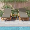 vidaXL Ξαπλώστρα 3 pcs Taupe 40 x 40 x 40εκ Μασίφ ξύλο ακακίας