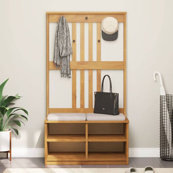 vidaXL Δέντρο χωλ "SANDNES" 87x40x159,5 εκ. Πεύκο μασίφ ξύλο