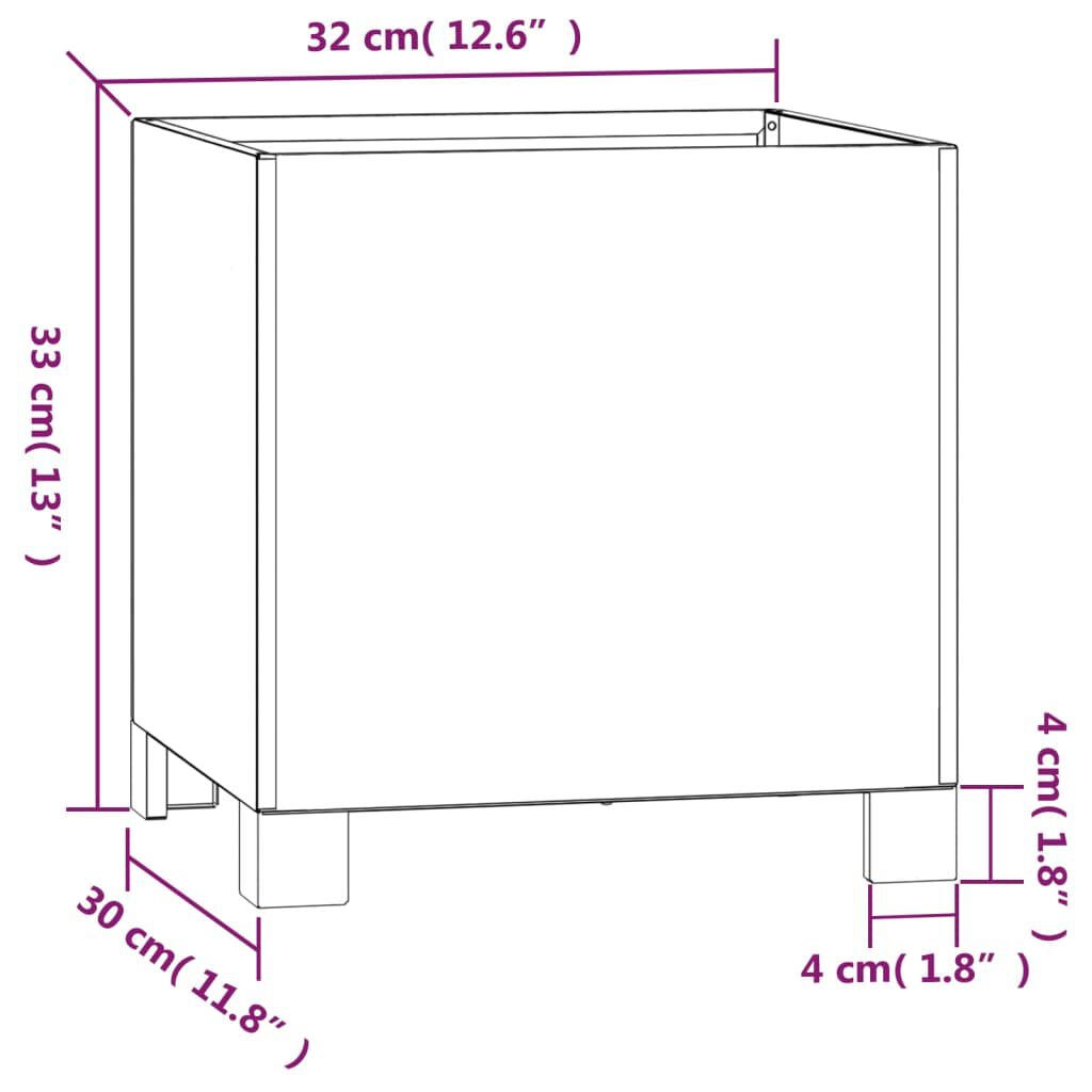 vidaXL Ζαρντινιέρα με Πόδια Σκουριασμ. 32x30x33 εκ. Ατσάλι από Κορτέν