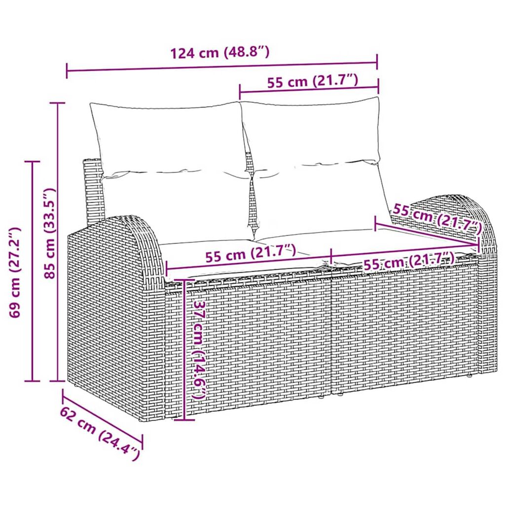 vidaXL Σετ Καναπέ Κήπου 5 pcs μπεζ και κρεμ 100 x 55 x 73 εκ