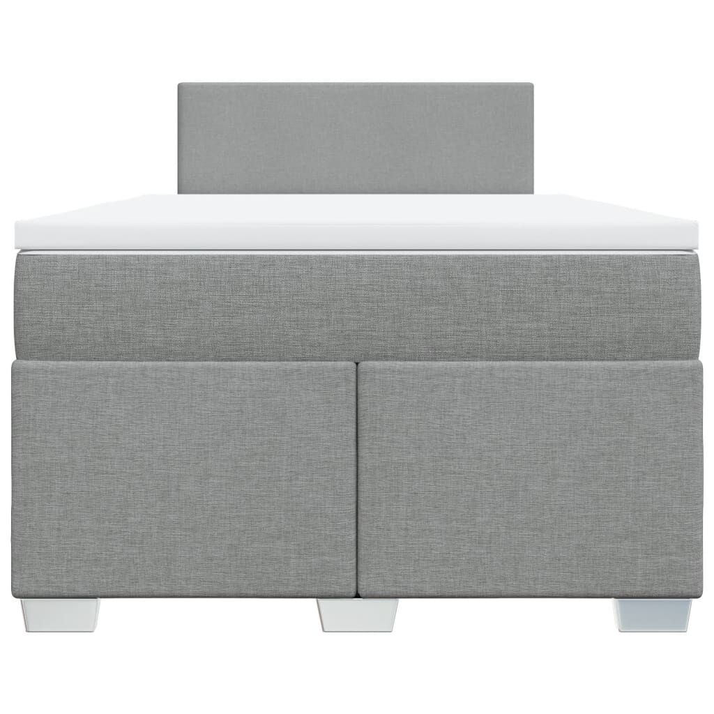 vidaXL Κρεβάτι Boxspring με Στρώμα Ανοιχτό Γκρι 120x200 εκ. Υφασμάτινο