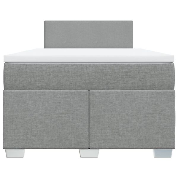 vidaXL Κρεβάτι Boxspring με Στρώμα Ανοιχτό Γκρι 120x200 εκ. Υφασμάτινο